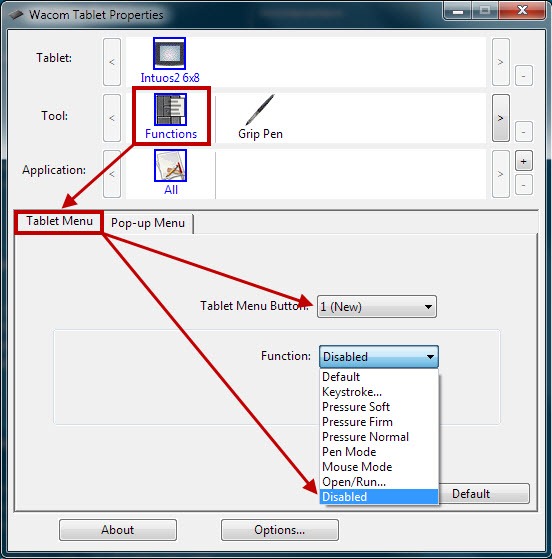 Wacom Intuos Settings